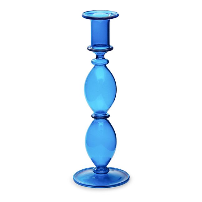 Harbor Glass Candle Holder Azul