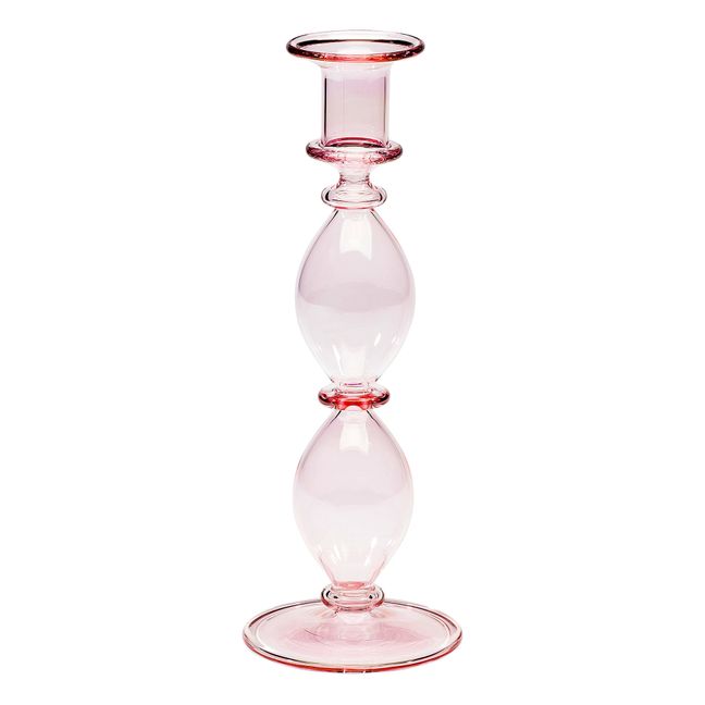 Olympia Glass Candle Holder Pink