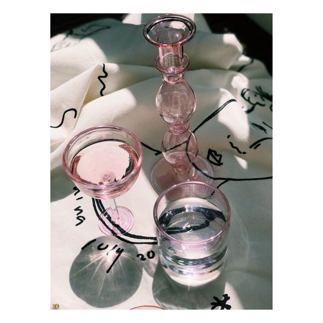 Bougeoir Olympia en verre | Rose