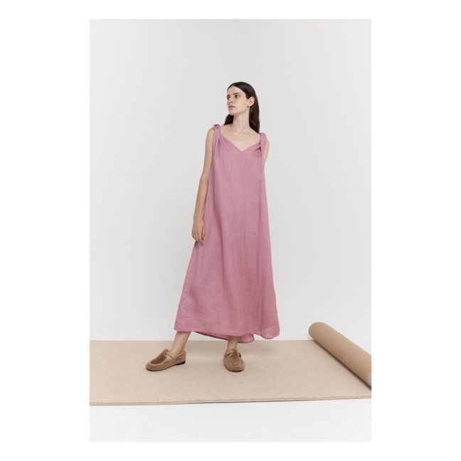 The Turn Linen Dress Rosa