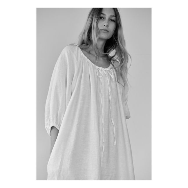 The Blousy Linen Dress | Bianco