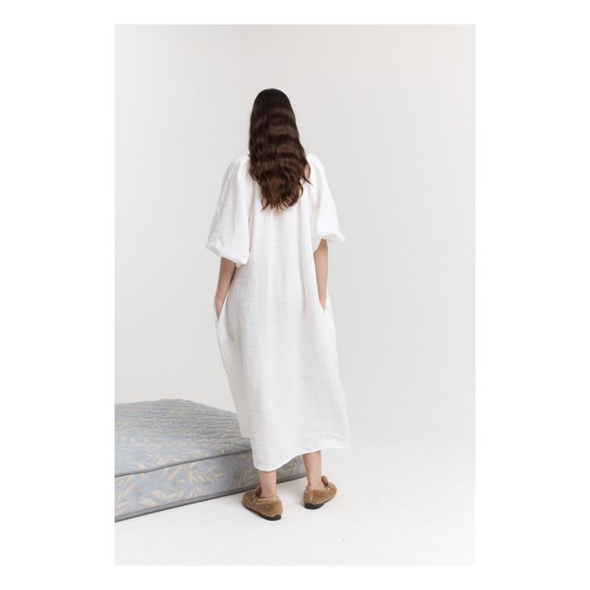 The Blousy Linen Dress Bianco