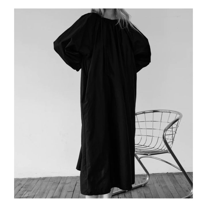 The Blousy Linen Dress | Nero- Immagine del prodotto n°0