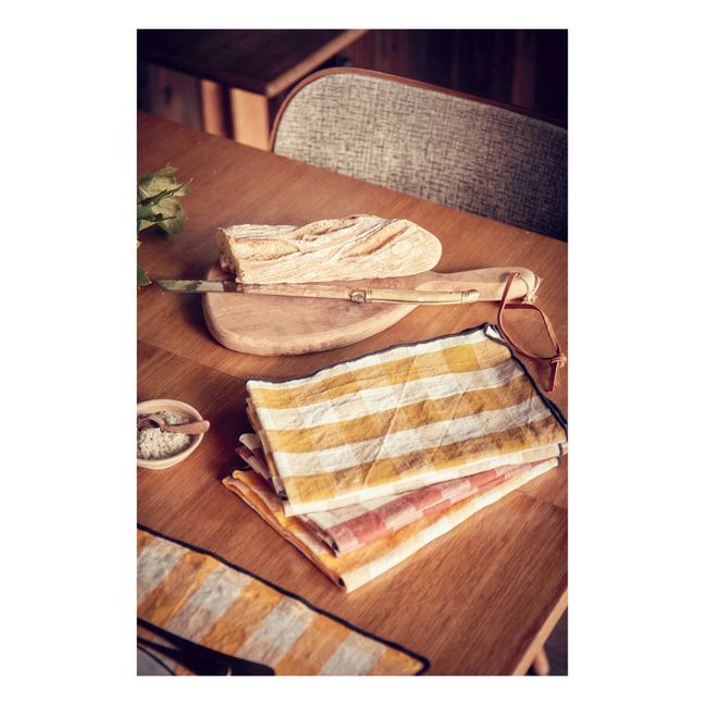 Serviette de table Bourdon en toile vintage | Terracotta