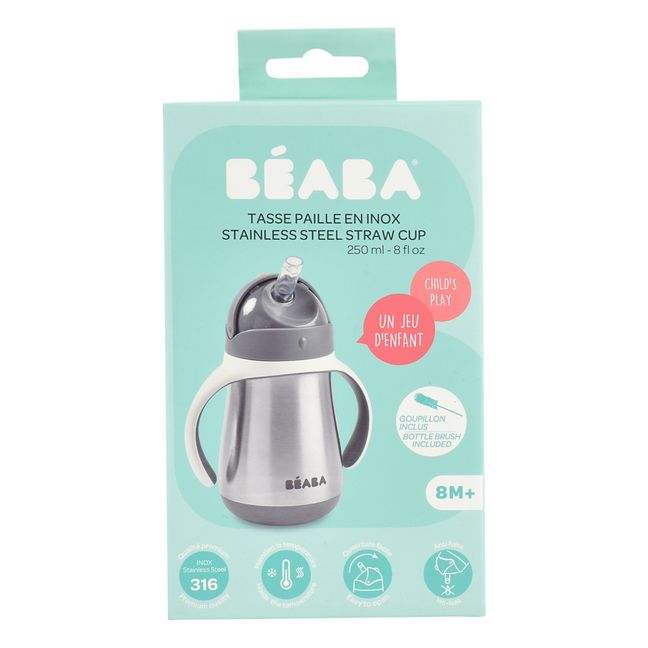 Stainless Steel Sippy Bottle - 250 ml | Charcoal grey