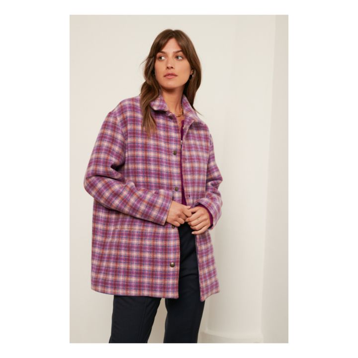 Imany Checked Woollen Coat | Violeta- Imagen del producto n°0