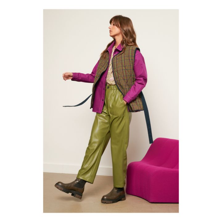 Proust Vegan Leather Trousers | Verde Kaki- Imagen del producto n°2