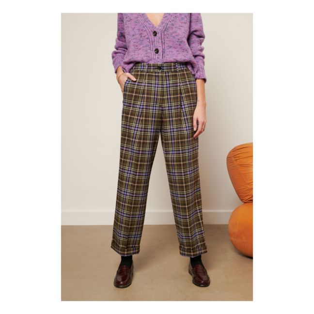 Romuald Tartan Trousers | Purple