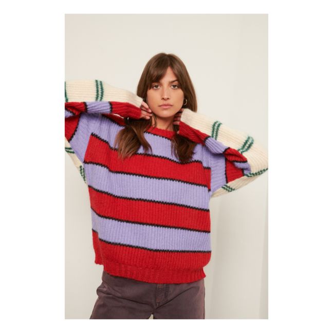 Tyga Striped Mohair Jumper | Red