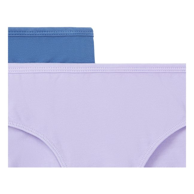 Set 2 Culottes Coton Bio | Bleu Tempête