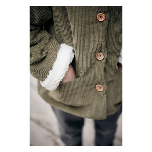 Andrea Fleece-Lined Corduroy Coat | Green
