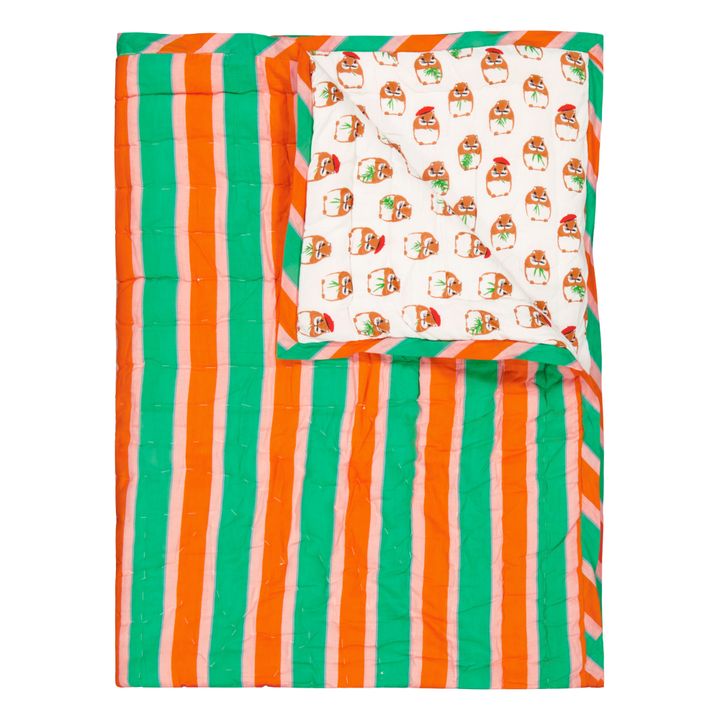 Squirrel Reversible Quilt | White- Product image n°1