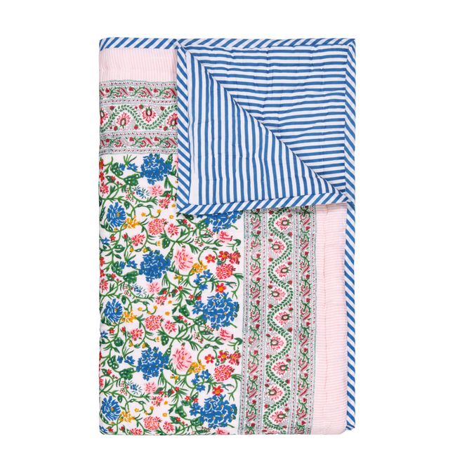 Plaid quilté réversible Kerzon sarong | Bleu