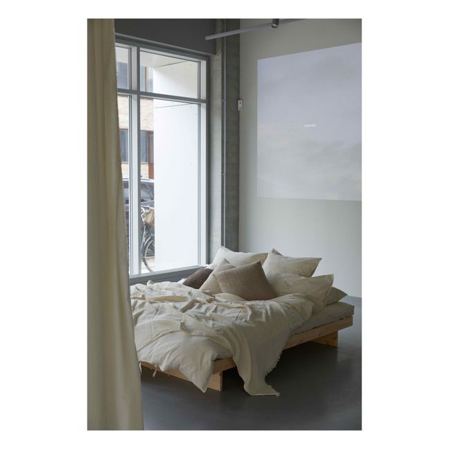 Cuscino, modello: Heather, classico, in lana di lama | Marrone scuro