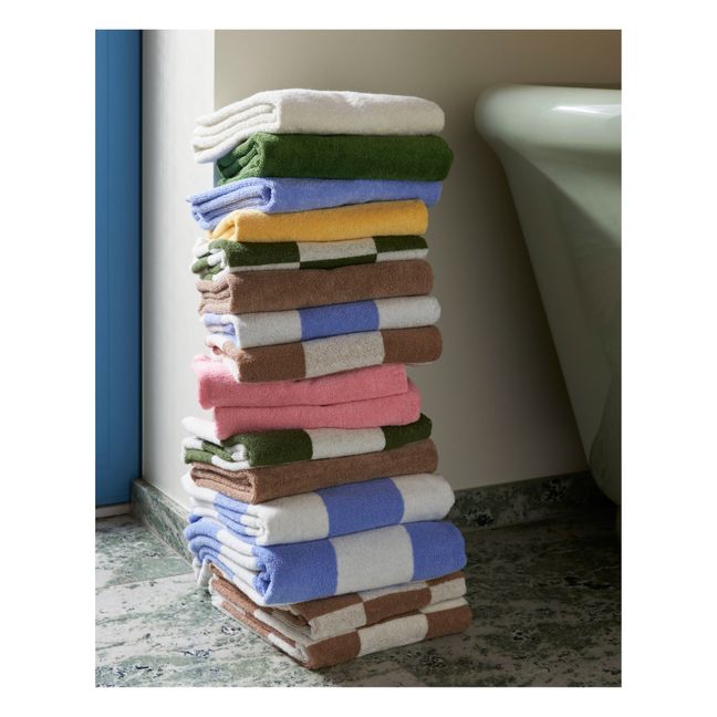 Check Bath Mitten | Verde Pálido