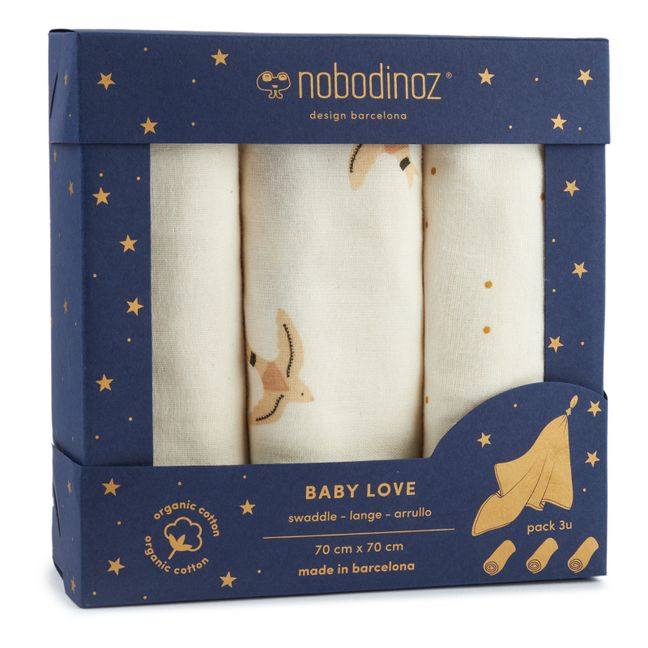Fasce Baby love in cotone bio - Set da 3