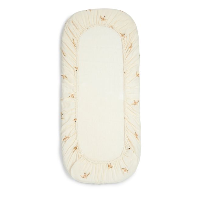 Lenzuolo per culla Melody in cotone bio | Crema