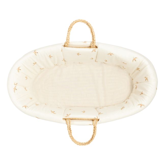 Organic Cotton Padded Sheet for Moses Basket Nude