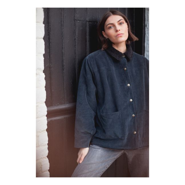 Brune Fleece-Lined Corduroy Coat - Women’s Collection - Azul Marino