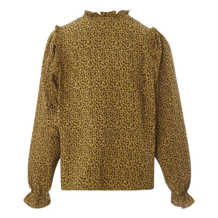 Armance Leopard Print Cotton Muslin Blouse - Women’s Collection  | Camel- Product image n°6