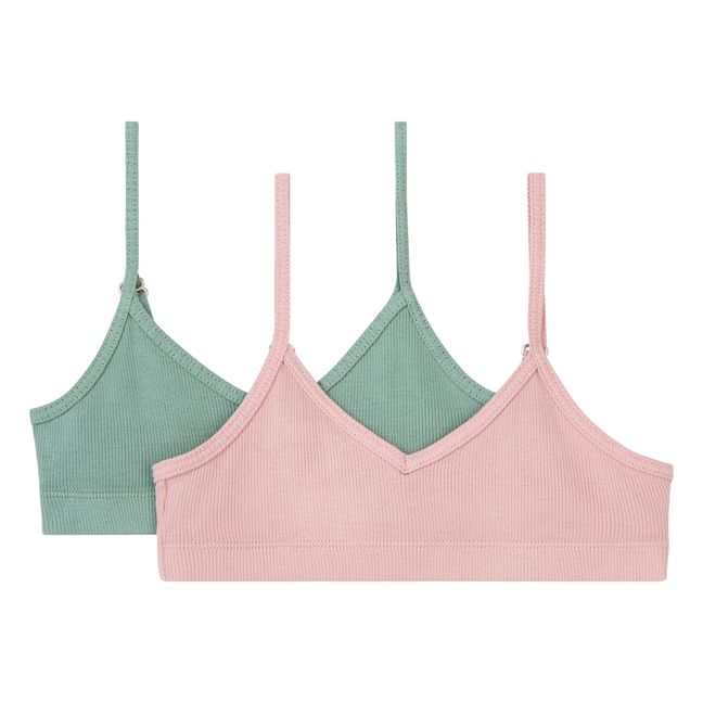 Organic Cotton Crop Tops - Set of 2 Dusty Pink