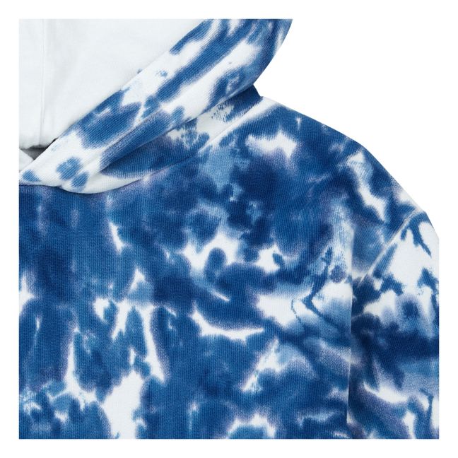 Organic Cotton Hoodie Blu marino - Ecru