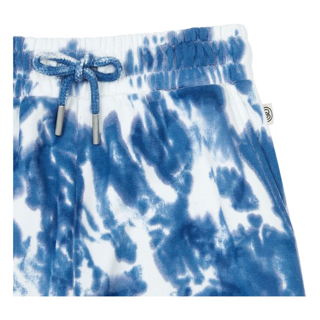 Loose Organic Cotton Joggers | Blu marino - Ecru