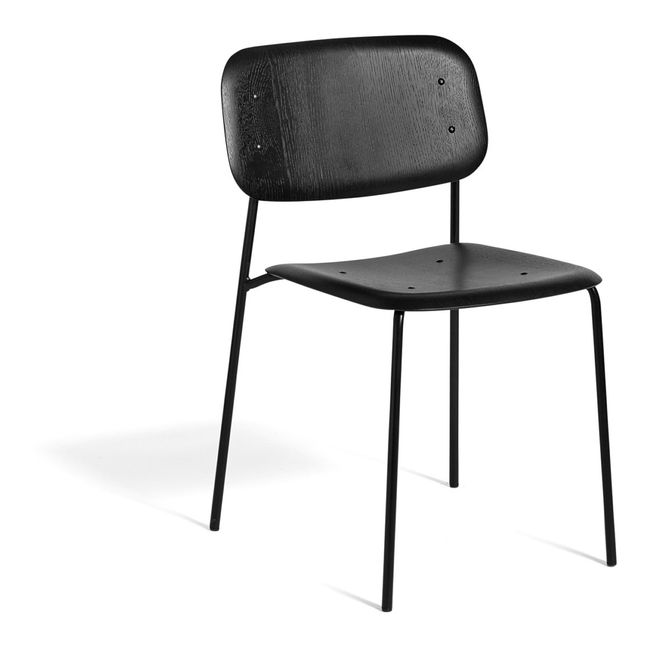 Soft Edge Wooden Chair | Black