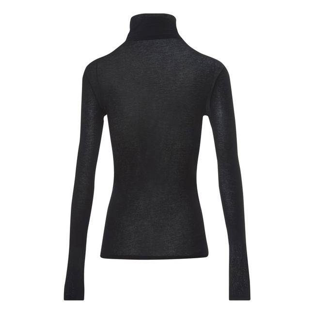 Massachusetts Polo Neck Long Sleeve T-shirt Black