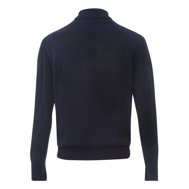Jersey fino Grant de lana merina | Azul Marino