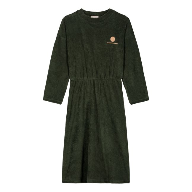 Organic Cotton Terry Cloth Dress | Verde militare