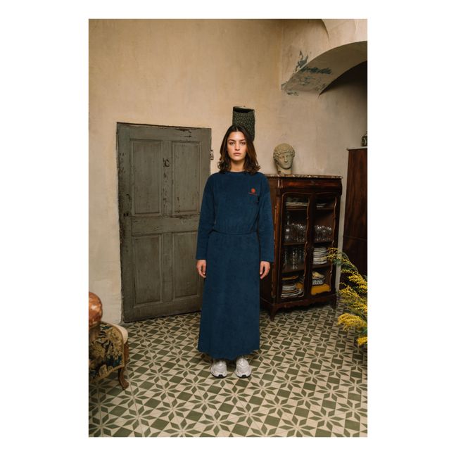 Organic Cotton Terry Cloth Dress | Nachtblau