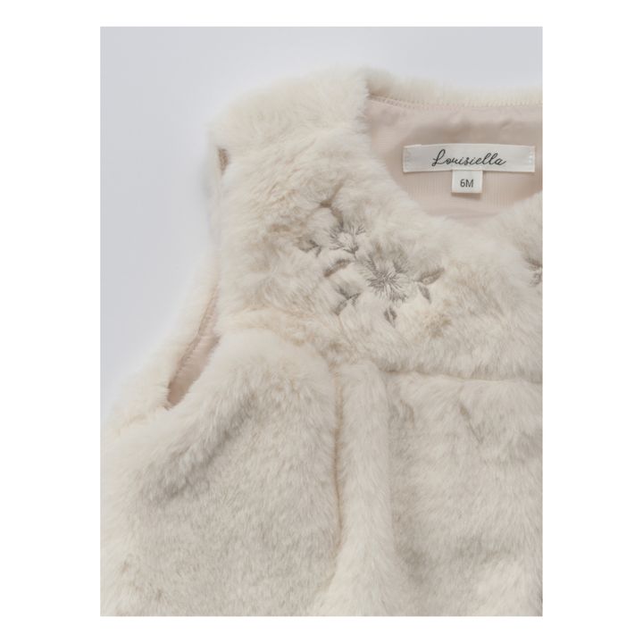 Vaila Faux Fur Vest | Ecru- Product image n°1