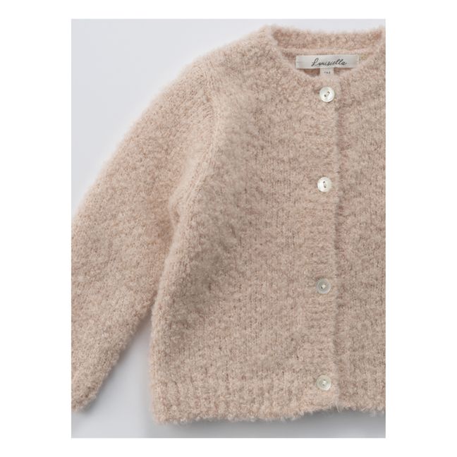 Allium Wool and Alpaca Cardigan | Pale pink