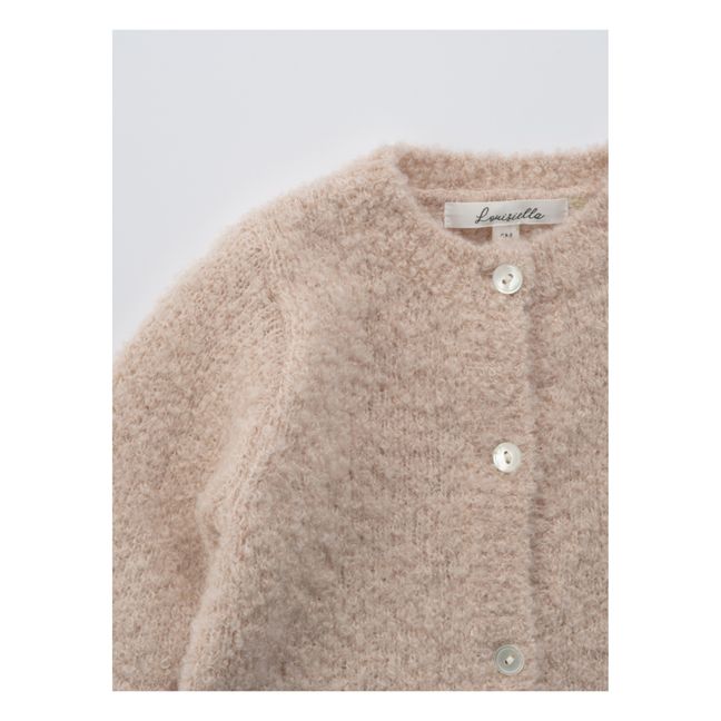 Allium Wool and Alpaca Cardigan | Pale pink