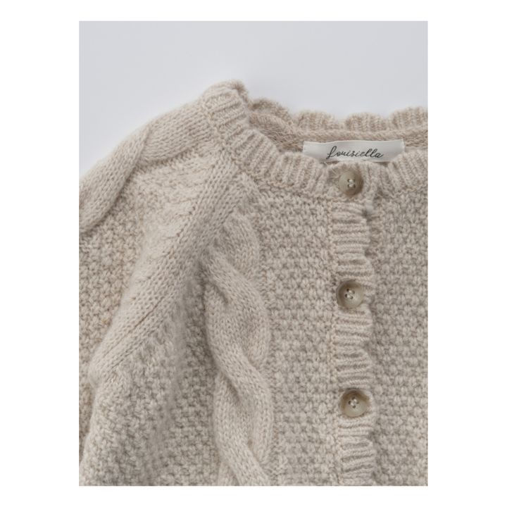 Benibla Merino Wool and Alpaca Cardigan | Beige- Product image n°2