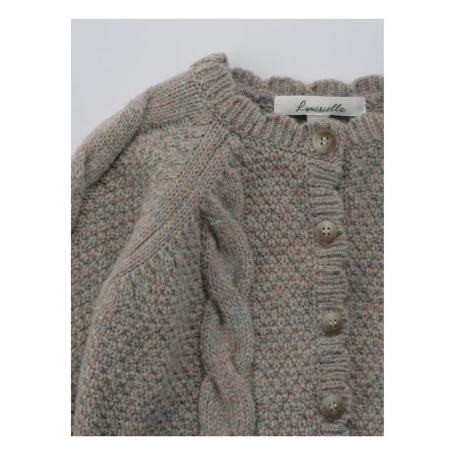 Benibla Merino Wool and Alpaca Cardigan | Heather grey