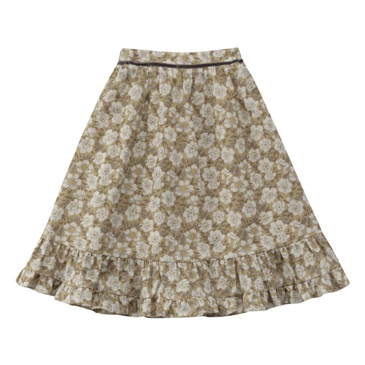 Macherien Floral Midi Skirt Beige- Imagen del producto n°0