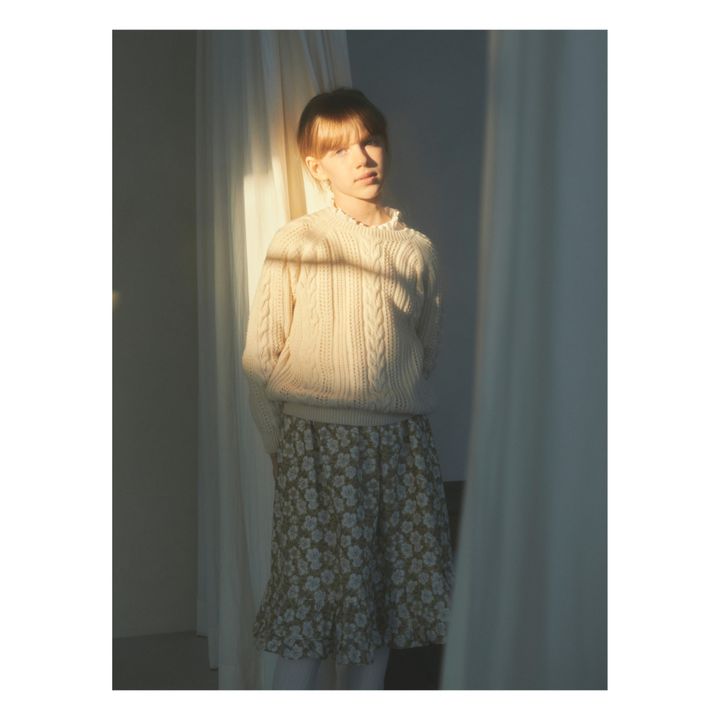 Macherien Floral Midi Skirt Beige- Imagen del producto n°1