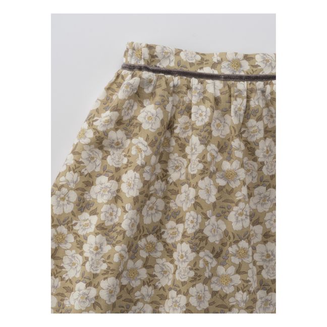 Macherien Floral Midi Skirt | Beige
