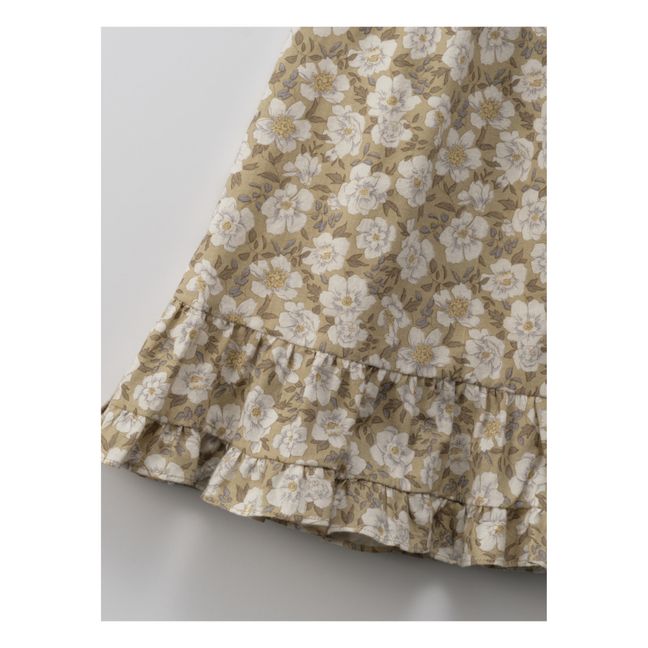 Macherien Floral Midi Skirt Beige