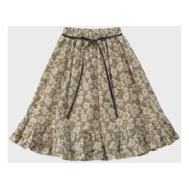 Macherien Floral Midi Skirt | Beige