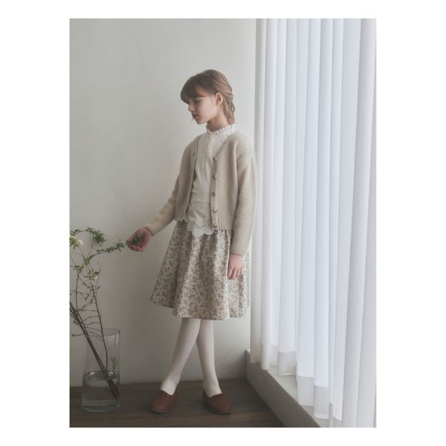 Dello Floral Midi Skirt | Ecru