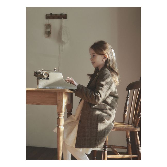 Linden Checked Woollen Dress | Schokoladenbraun