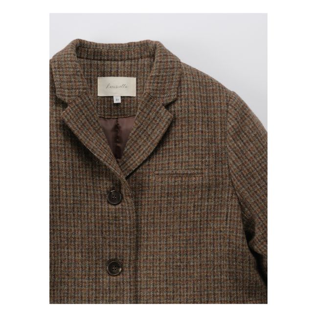 Linden Checked Woollen Dress | Schokoladenbraun