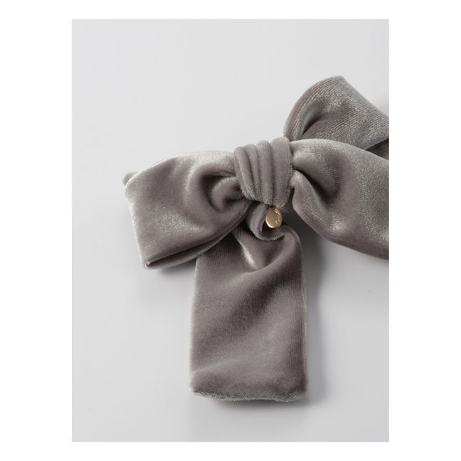 Ande Velvet Bow Hair Clip | Grey