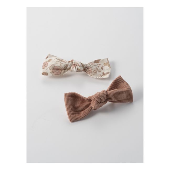 Adonis Bow Hair Clips - Set of 2 | Pink