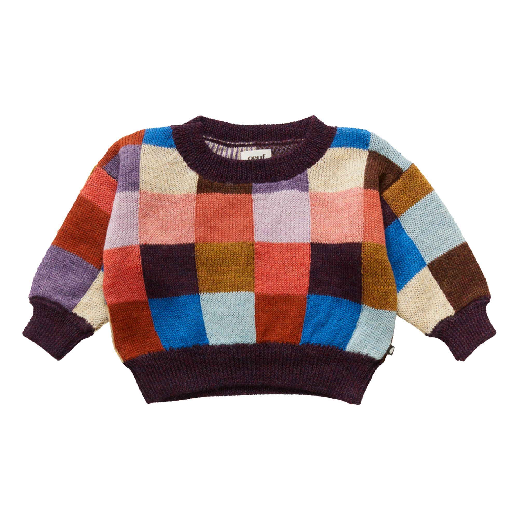 Oeuf NYC - Checked Baby Alpaca Wool Jumper - Purple | Smallable