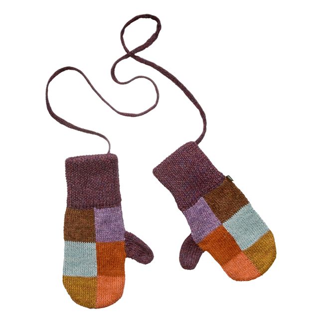 Checked Baby Alpaca Wool Mittens | Viola