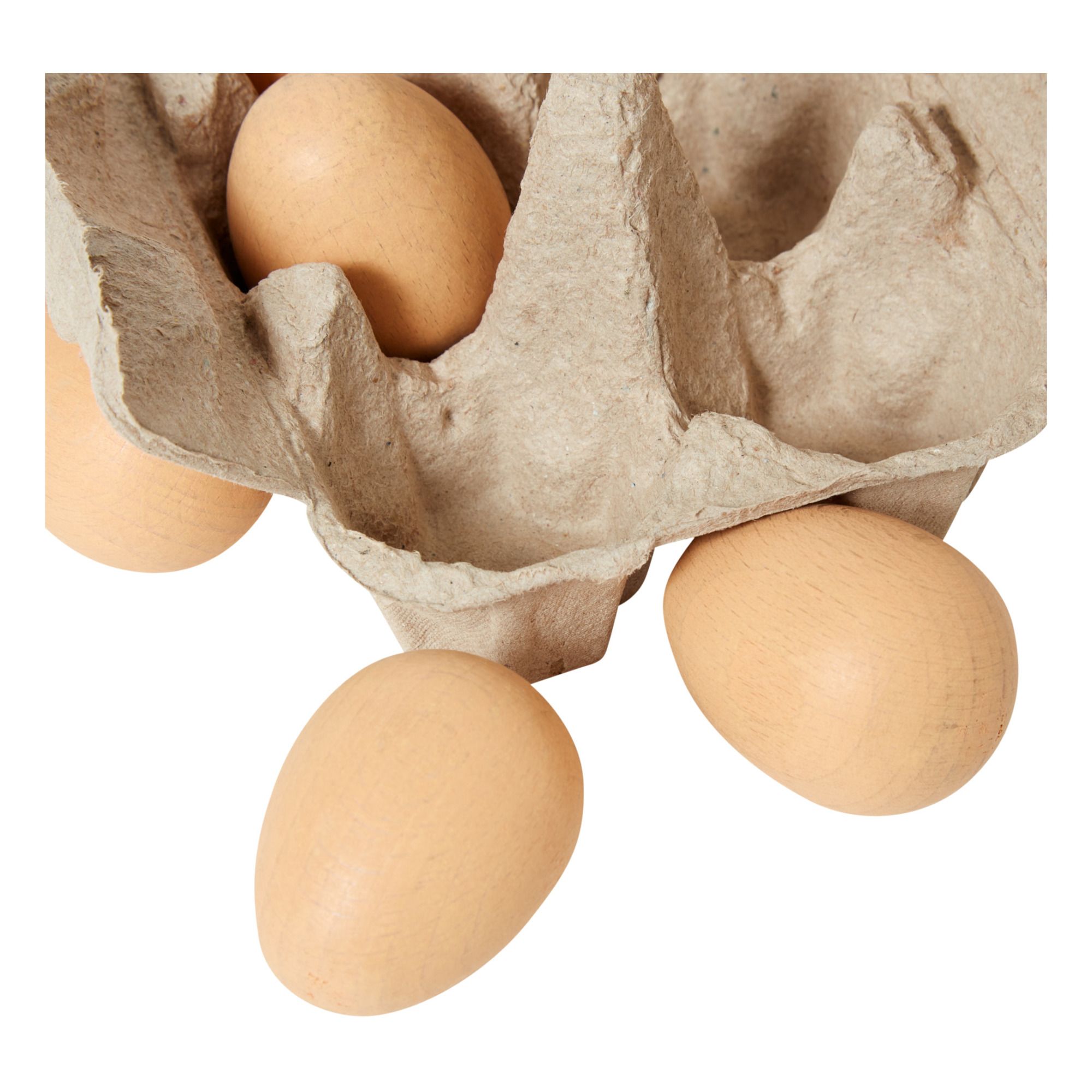 6 huevos blanco en una caja de madera huevos erzi 17010 compra cargar cocina infantil 